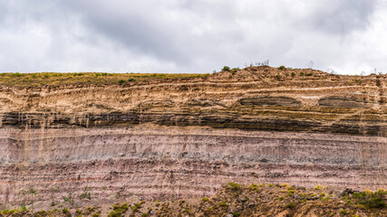 The stratigraphic structure of a cliff in Ecuador