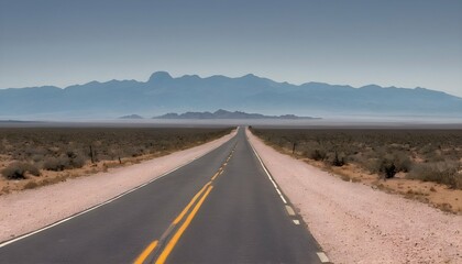 A rugged desert road leading to distant mountains upscaled 2