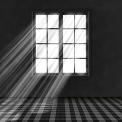 Light rays entering in room via window