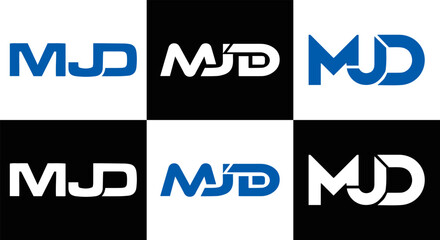 MJD logo. MJD set , M J D design. White MJD letter. MJD, M J D letter logo design. Initial letter MJD letter logo set, linked circle uppercase monogram logo. M J D letter logo vector design.