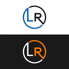 LR logo. LR set , L R design. White LR letter. LR, L R letter logo design. Initial letter LR letter logo set, linked circle uppercase monogram logo. L R letter logo vector design.