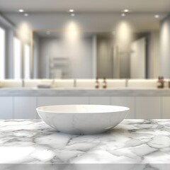 Fototapeta na wymiar white bathroom interior with marble bath tub