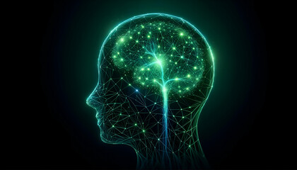 Obraz premium Cognitive Function Psychology Synaptic Electrical Wallpaper HD Generative AI