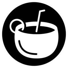 coconut water glyph icon