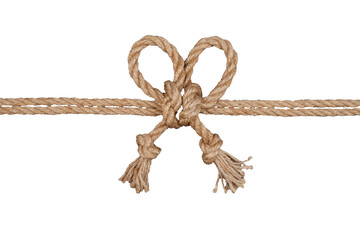 Hemp made rope bow isolated transparent