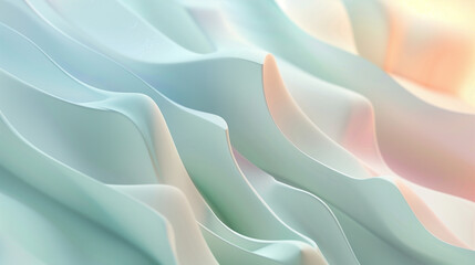 Pastel abstract waves in soft hues of pink, blue, and peach