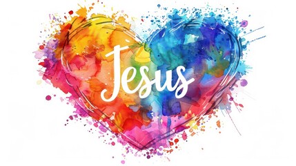 Jesus in Colorful Colors Splash