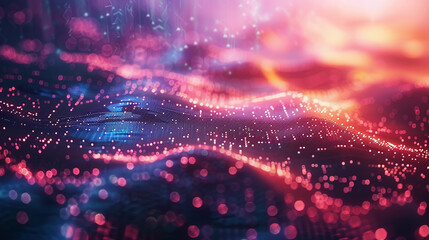 Abstract particles background with bokeh defocused lights and stars.