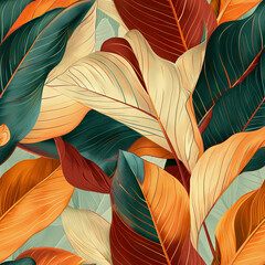 Experience Vibrant Orange and Yellow Accents amidst Lush Green Leaves