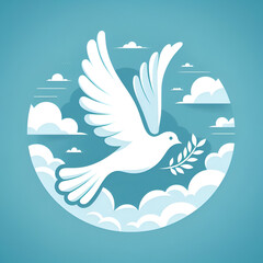 peace dove  sky blue