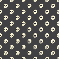 Skull pattern on gray background. Background for Halloween. Vector illustration