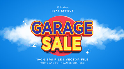 editable garage sale text effect.typhography logo