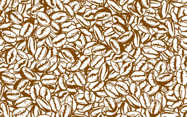 coffee background. Coffee beans in frames, border. Coffee beans background. Coffee Beans Illustration for packaging.