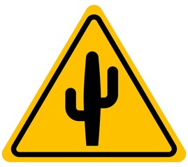 Cactus warning sign background vector