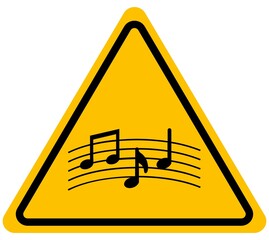 Music warning sign background vector