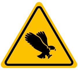 Bald eagle bird warning sign background vector