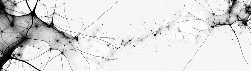 Obraz premium A seamless pattern in black and white, inspired by the structure of a neural network, with interconnected lines and nodes 8K , high-resolution, ultra HD,up32K HD