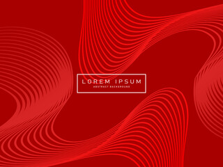 Abstract background of wavy lines with modern red color, perfect for banner, business card, banner, website, wallpaper, etc.