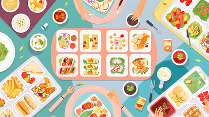 Comparative Chart of Varied University Meal Plans in Vibrant Colors