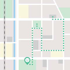 行動履歴がわかるGPSマップのイラスト素材