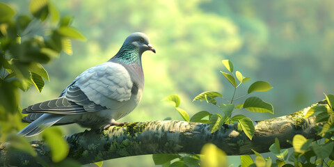 Obraz premium A Portrait of a Domestic Pigeon,Rock pigeon Columba livia Beautiful Male Birds of Thailand