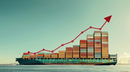  graph showing the steady growth of a large multinational corporation's export revenue, highlighting the success of their international expansion strategy.