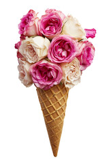 Beautiful bouquet in ice cream cone