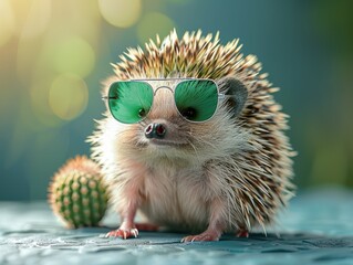A coolWei  is wearing sunglasses.