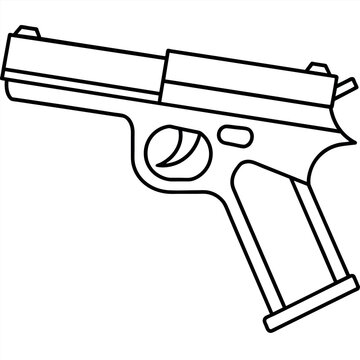 black outline pistol side view clip art preview