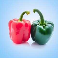set of colored bell peppers isolated