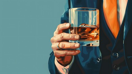 World Whiskey Day poster illustration to celebrate this important day