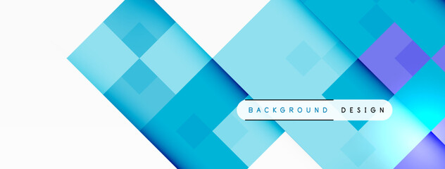 A logo with a pattern of azure and electric blue squares and triangles on a white background, creating a symmetrical design. The font used is aqua with tints and shades