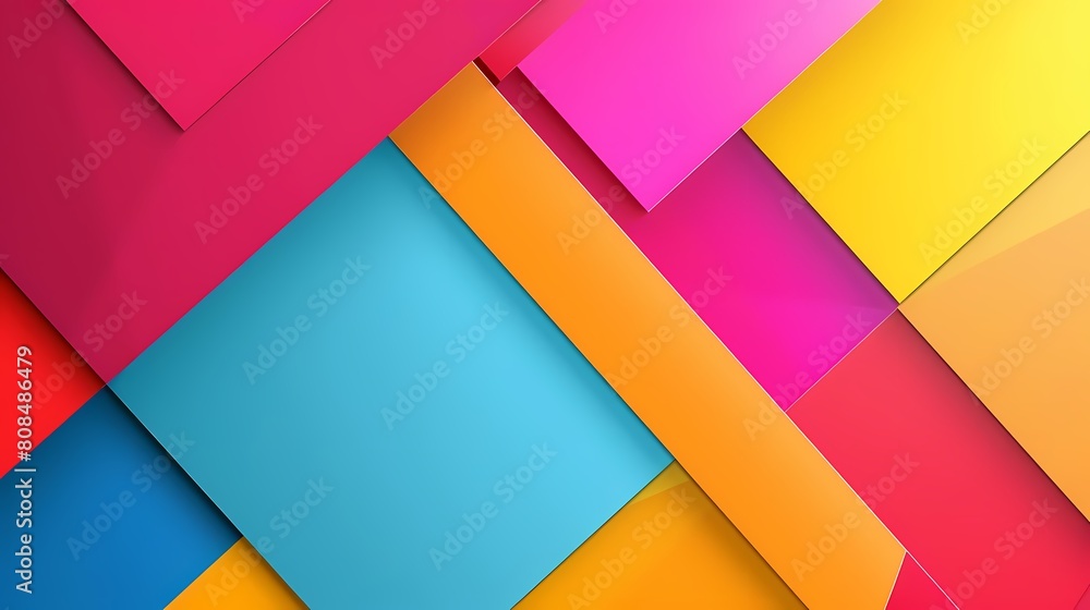 Poster bright color geometric design on a multicolored background
