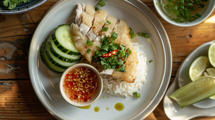 Traditional Thai Chicken Rice Dish