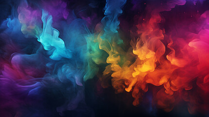 Obraz premium Vibrant Whispers: Illustration of Colorful Smoke Dance
