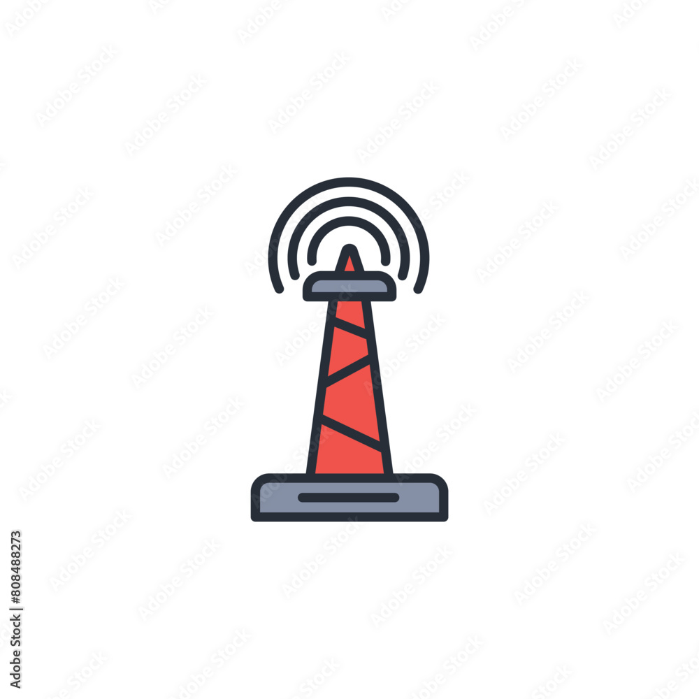 Poster broadcasting icon. vector.editable stroke.linear style sign for use web design,logo.symbol illustrat