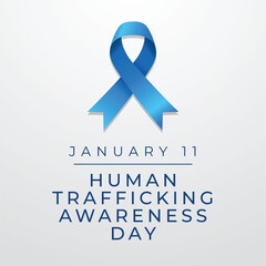 National Human Trafficking Awareness Day vector eps 10. blue ribbon vector design. vector eps 10. flat design.