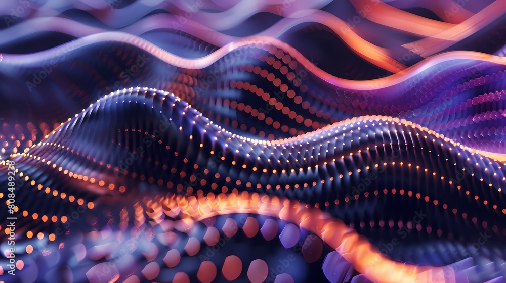 Poster dot - based abstract patterns in the form of waves