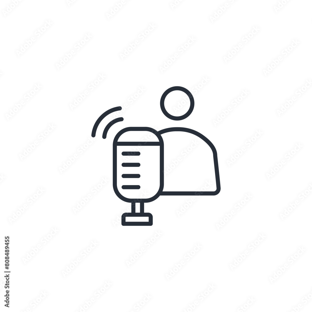 Poster podcaster icon. vector.editable stroke.linear style sign for use web design,logo.symbol illustration