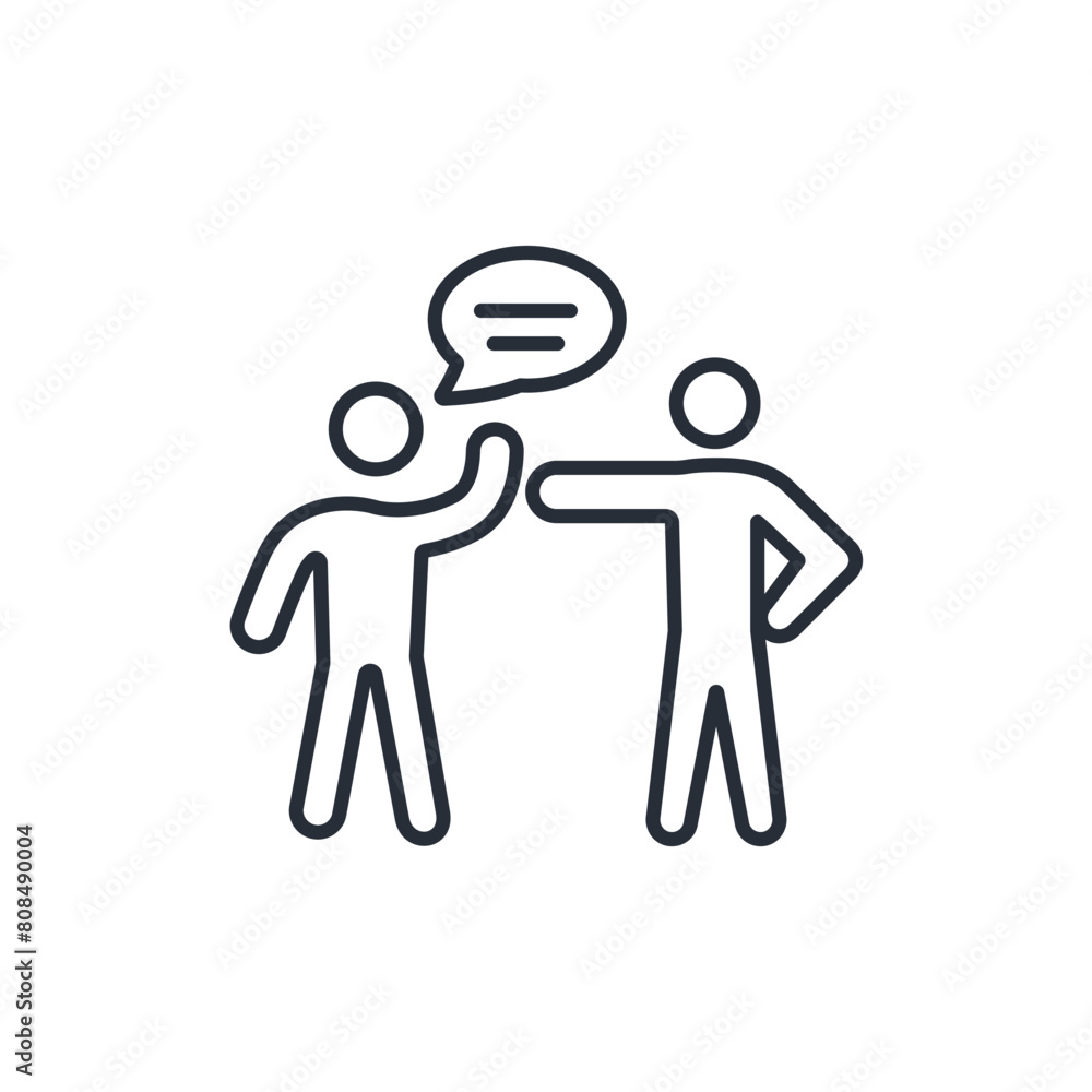 Poster talk icon. vector.editable stroke.linear style sign for use web design,logo.symbol illustration.
