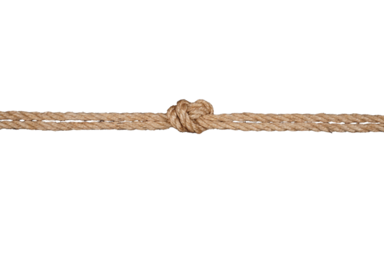 Single knot rope isolated transparent