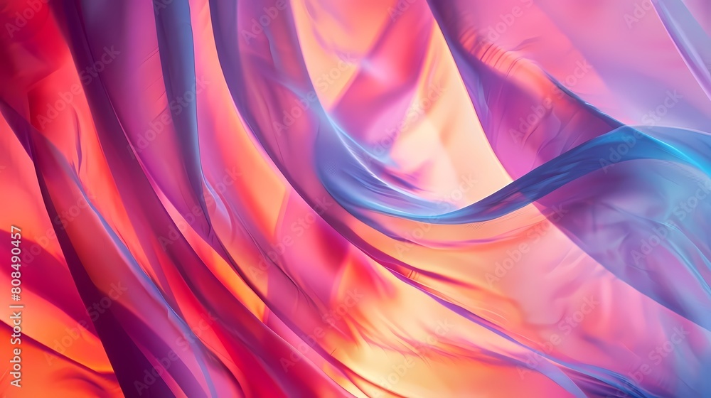 Poster dynamic colored lines in the form of waves