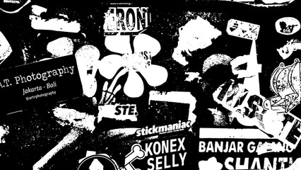 3-77. Black and white grunge graffiti texture background.	