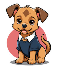 Cute school dog vector illustration