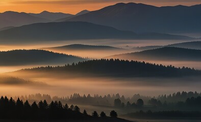 sunrise in the mountains