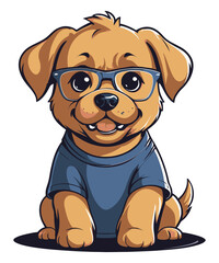 Cute school dog vector illustration