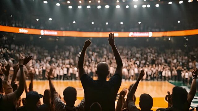 Silhouettes of Passion Fans Rallying for Their Team