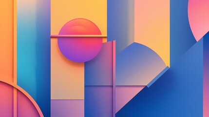 gradient geometric shapes on a multicolored background