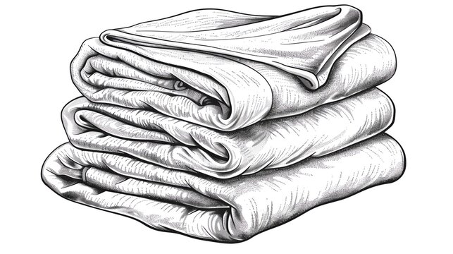 recommend clip art: A Hand towel black line black and white clipart isolate white background,