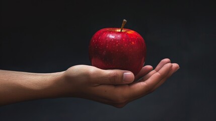 An Apple in the palm of a hand